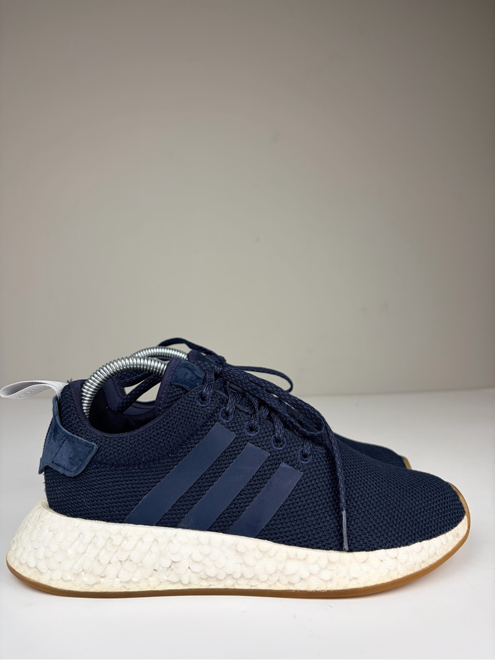 Adidas NMD_R2 Navy Blue Boost Sneakers Women’s 7.5‎ Gum Sole BY9316